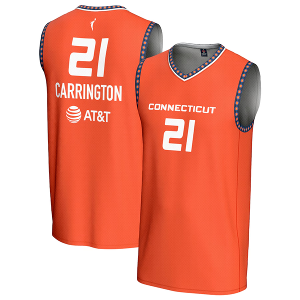 Men's Connecticut Sun DiJonai Carrington #21 Orange Player Jersey