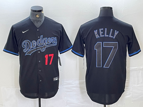 Men's Los Angeles Dodgers Joe Kelly #17 Black Replica Player Jersey