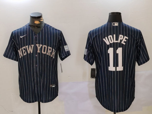 Men's New York Yankees Anthony Volpe #11 Navy Player Jersey