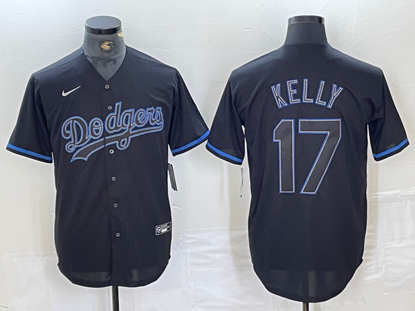 Men's Los Angeles Dodgers Joe Kelly #17 Black Game Player Jersey