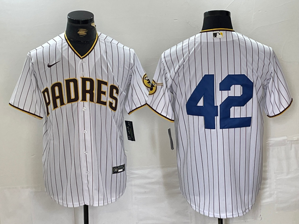 Men's San Diego Padres #42 White 2024 Jackie Robinson Day Home Limited Jersey