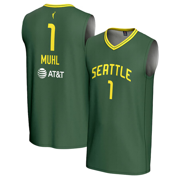 Men's Seattle Storm Muhl #1 Green Player Jersey