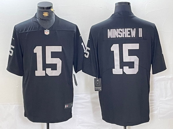 Men's Las Vegas Raiders Gardner Minshew II #15 Black Game Jersey