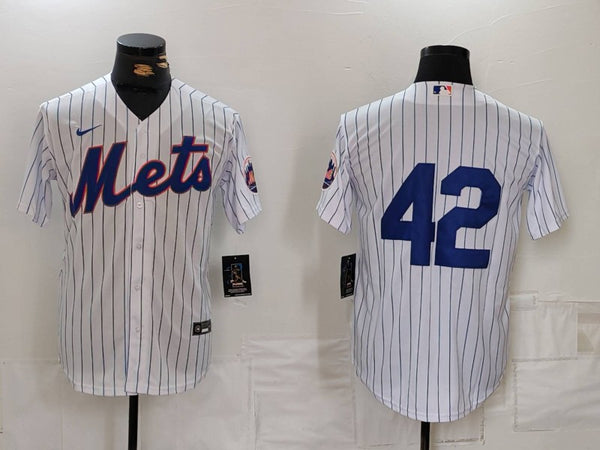 Men's New York Mets White 2024 Jackie Robinson Day Home Limited Jersey