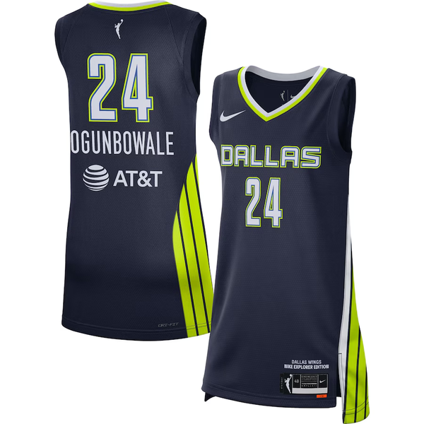 Men's Dallas Wings Arike Ogunbowale #24 Navy Explorer Edition Victory Jersey