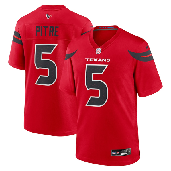 Men's Houston Texans Jalen Pitre #5 Red Alternate Game Jersey