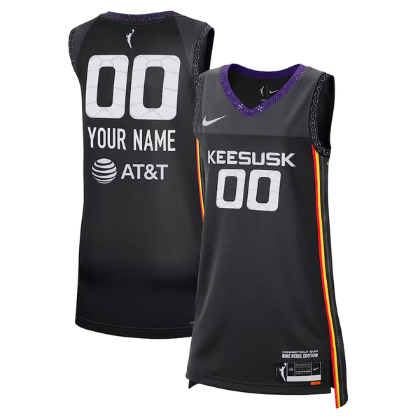 Men's Connecticut Sun Black 2024 Rebel Edition Custom Jersey