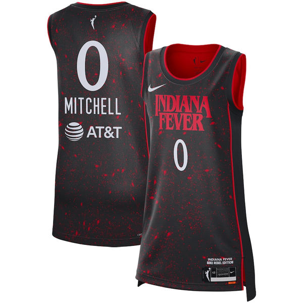 Men's Indiana Fever Kelsey Mitchell #0 Black Rebel Edition Victory Player Jersey