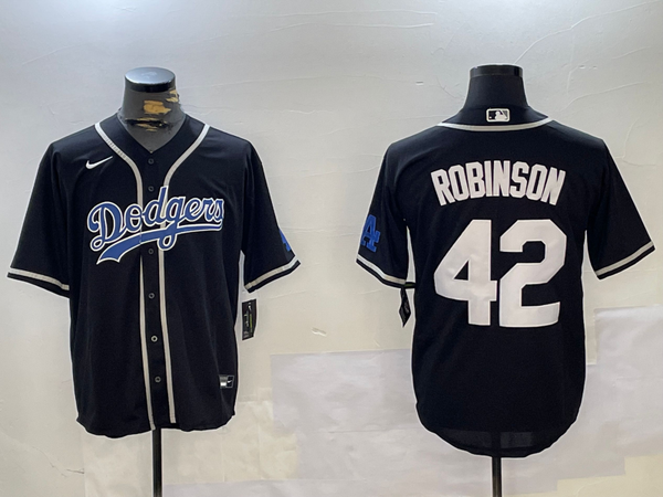 Men's Los Angeles Dodgers Jackie Robinson #42 Black Player Jersey