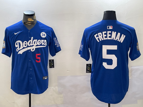 Men's Los Angeles Dodgers Freddie Freeman #5 Royal Replica Player Jersey