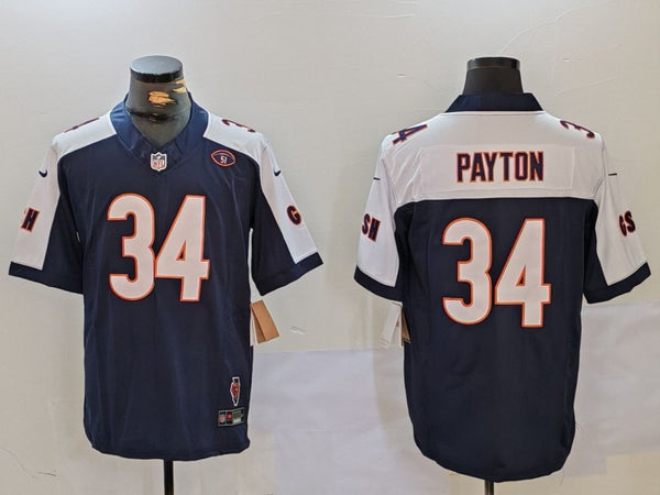 Men's Chicago Bears Walter Payton #34 Navy Player Game Jersey