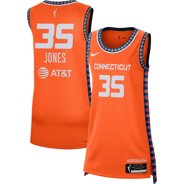 Men's Connecticut Sun Jonquel Jones #35 Orange Explorer Edition Victory Jersey