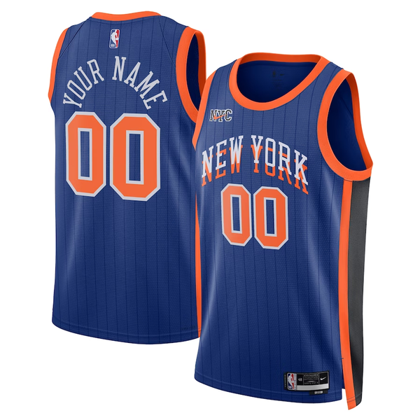 Men's New York Knicks Blue 2023/24 Custom Swingman Jersey - City Edition