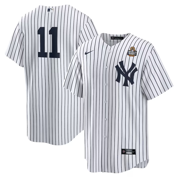 Men's New York Yankees Anthony Volpe #11 White 2024 World Series Home Replica Player Jersey