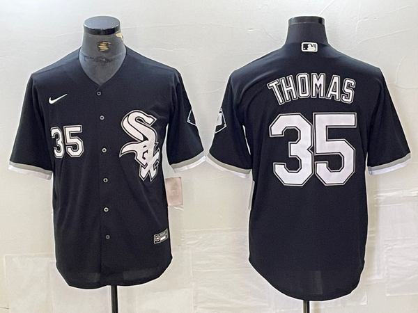 Men's Chicago White Sox Frank Thomas #35 Black Alternate Replica Player Jersey