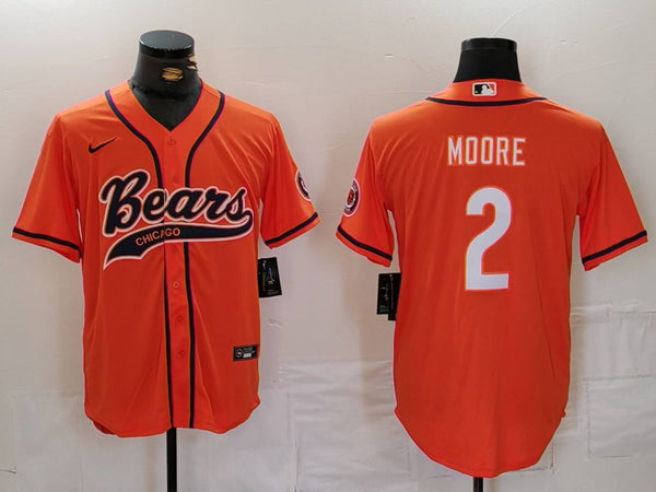 Men's Chicago Bears D.J. Moore #2 Orange Game Jersey