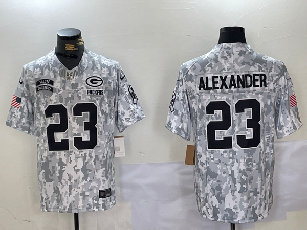 Men's Green Bay Packers Jaire Alexander #23 Arctic Camo 2024 Salute to Service Limited Jersey