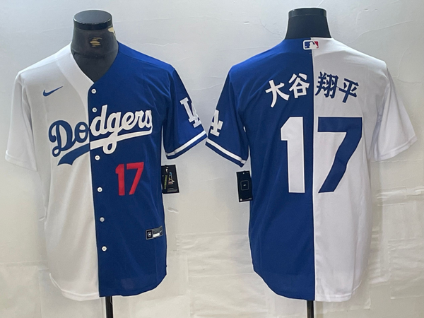 Men's Los Angeles Dodgers Shohei Ohtani #17 White/Blue Replica Game Jersey