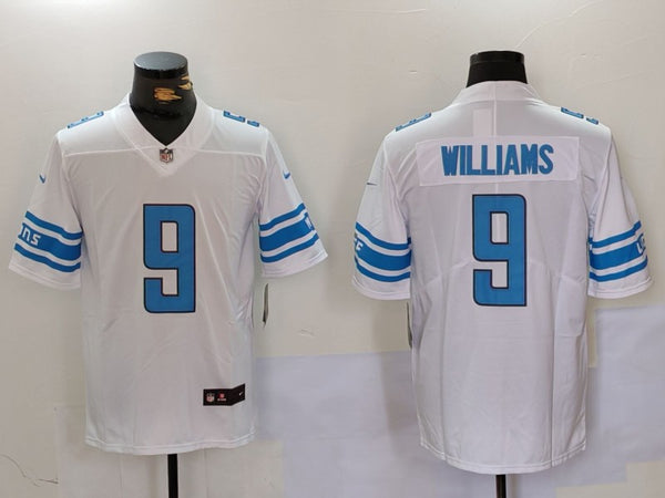 Men's Detroit Lions Jameson Williams #9 White Player Game Jersey