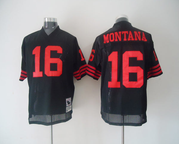 Men's San Francisco 49ers Joe Montana Mitchell & Ness Black Legacy Replica Player Jersey