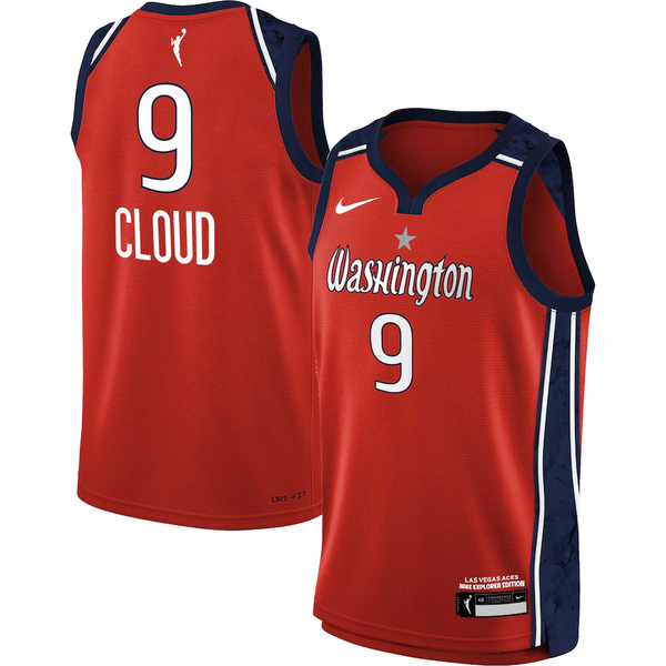 Men's Washington Mystics Natasha Cloud #9 Red 2021 Explorer Edition Victory Player Jersey