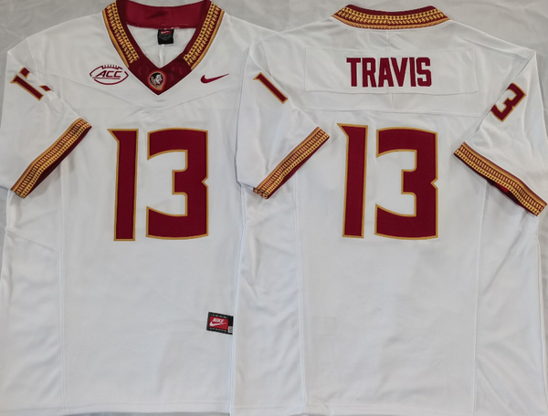 Men's Florida State Seminoles Jordan Travis #13 White Player Jersey