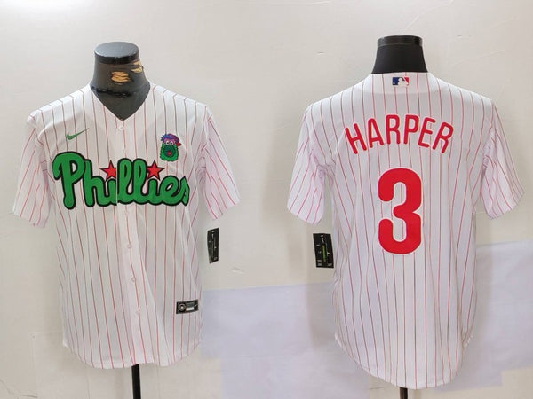 Men's Philadelphia Phillies Bryce Harper #3 White Limited Player Jersey