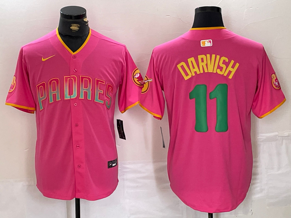 Men's San Diego Padres Yu Darvish #11 Pink Replica Player Jersey