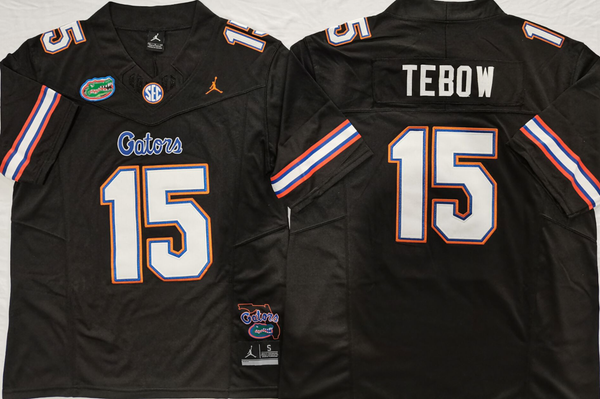 Men's Florida Gators Tim Tebow #15 Black Replica Jersey