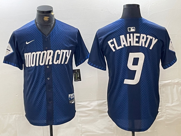 Men's Detroit Tigers Jack Flaherty #9 Navy 2024 City Connect Limited Player Jersey