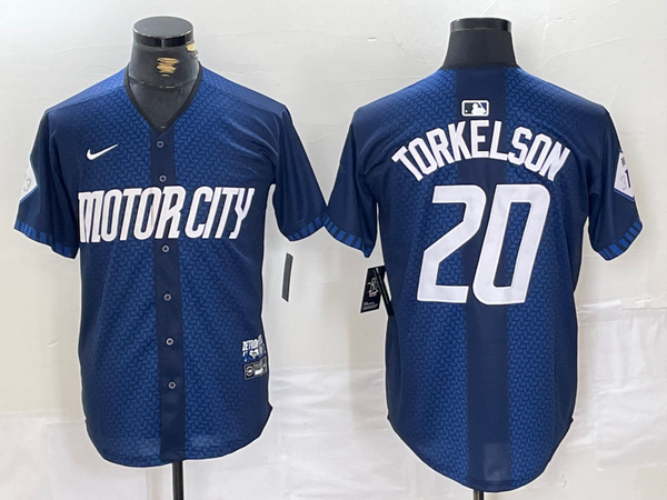 Men's Detroit Tigers Spencer Torkelson #20 Navy 2024 City Connect Limited Player Jersey