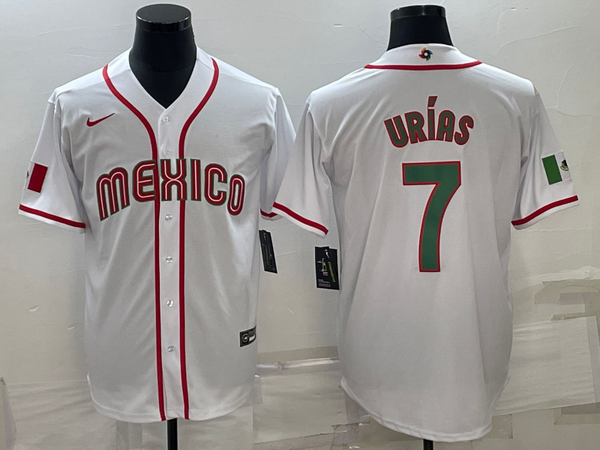 Men's 2023 World Baseball Classic #7 Julio Urias Mexico White Jersey