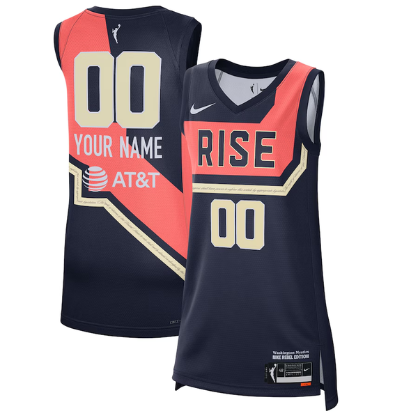 Men's Washington Mystics Navy 2021 Rebel Edition Victory Custom Jersey