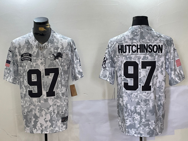 Men's Detroit Lions Aidan Hutchinson #97 Arctic Camo 2024 Salute to Service Limited Jersey