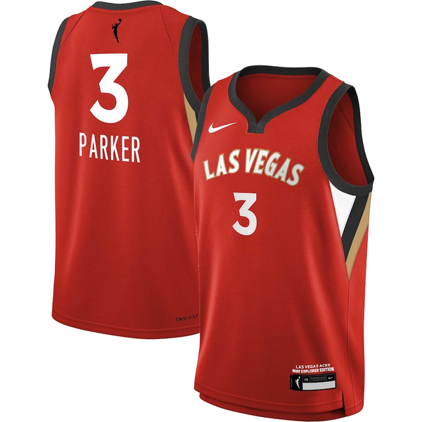 Men's Las Vegas Aces Candace Parker #3 Red 2021 Explorer Edition Victory Player Jersey