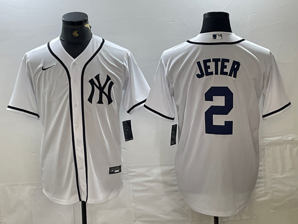 Men's New York Yankees Derek Jeter #2 White Limited Game Jersey