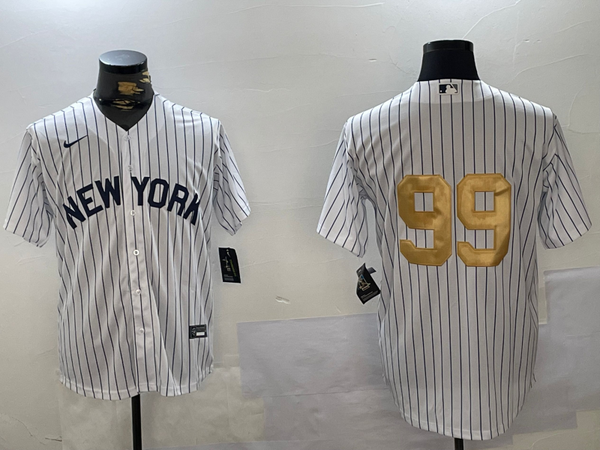 Men's New York Yankees Aaron Judge #99 White Game Team Jersey