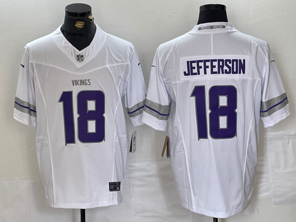 Men's Minnesota Vikings Justin Jefferson #18 White Alternate Vapor F.U.S.E. Elite Player Jersey