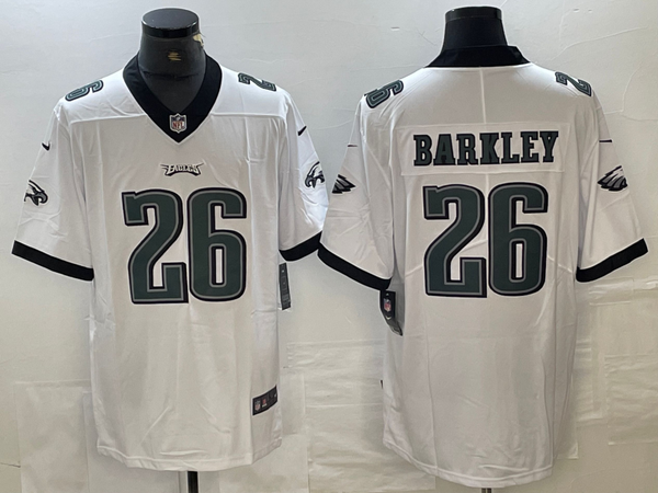 Men's Philadelphia Eagles Saquon Barkley #26 White Player Jersey