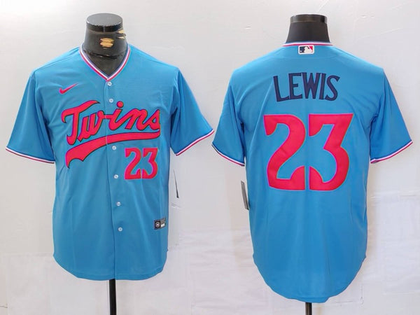 Men's Minnesota Twins Royce Lewis #23 Blue Replica Player Jersey