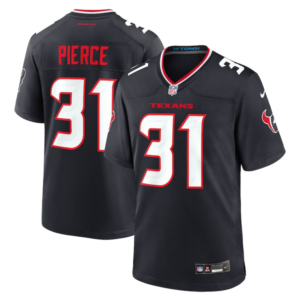 Men's Houston Texans Dameon Pierce #31 Navy Game Jersey