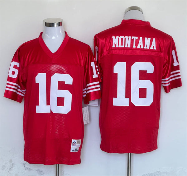 Men's San Francisco 49ers Joe Montana Mitchell & Ness Scarlet Legacy Replica Player Jersey