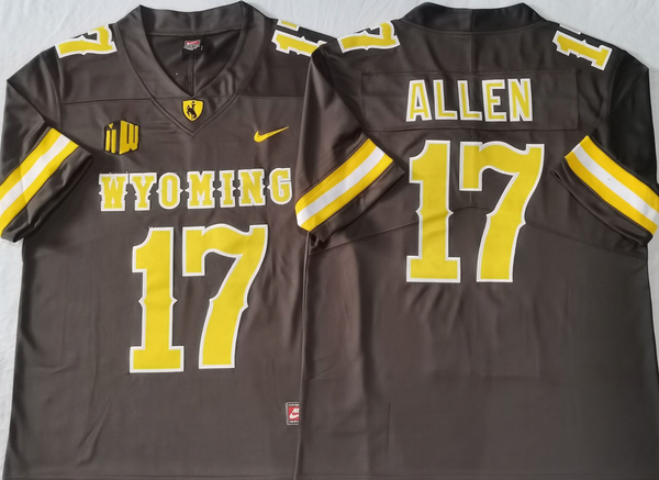 Men's Wyoming Cowboys Josh Allen #17 Brown Player Game Jersey