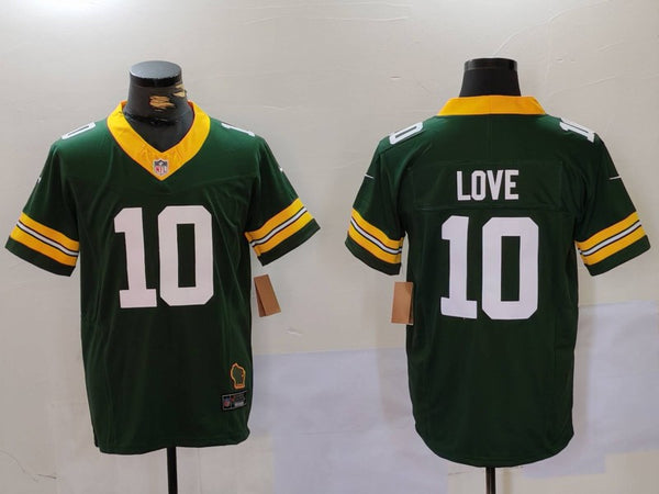 Men's Green Bay Packers Jordan Love #10 Green Player Game Jersey