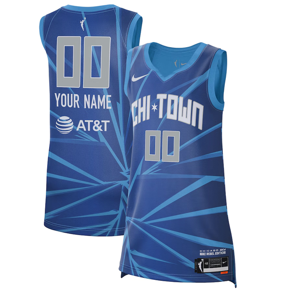 Men's Chicago Sky Blue 2021 Rebel Edition Victory Custom Jersey