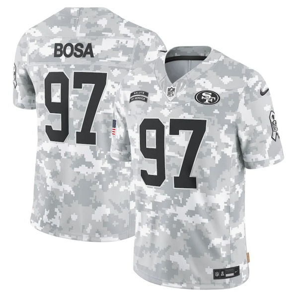 Men's San Francisco 49ers Nick Bosa #97 Arctic Camo 2024 Salute to Service Limited Jersey