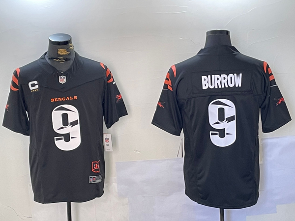 Men's Cincinnati Bengals Joe Burrow #9 Black Vapor F.U.S.E. Limited Jersey