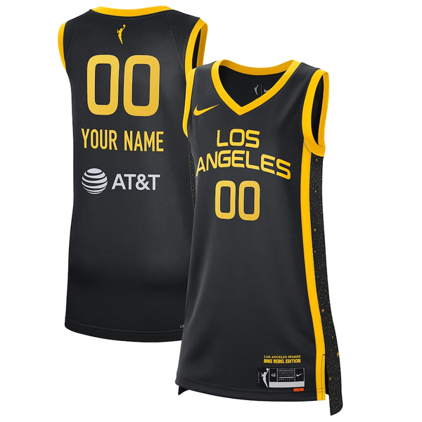 Men's Los Angeles Sparks Black 2021 Rebel Edition Victory Custom Jersey