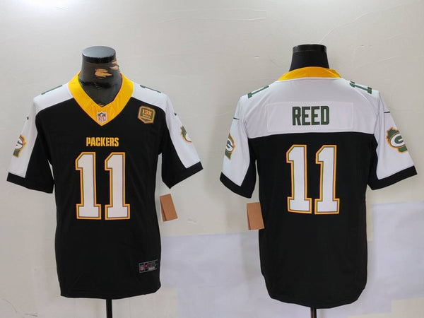 Men's Green Bay Packers Jayden Reed #11 Black Game Jersey