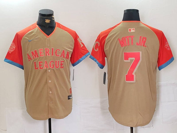 Men's American League Bobby Witt Jr. #7 Cream 2024 MLB All-Star Game Limited Player Jersey